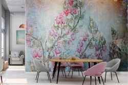 Vintage pink flowers wallpaper nature