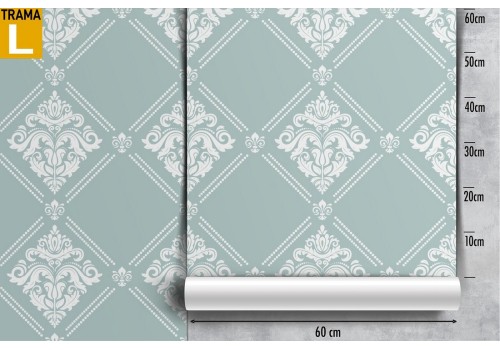 Blue damask vintage pattern wallpaper. 2