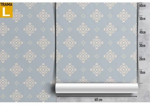 Carta da Parati damasco azzurro vintage pattern. 2