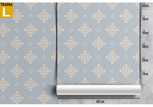 Blue damask vintage pattern wallpaper. 2