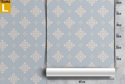 Carta da Parati damasco azzurro vintage pattern.