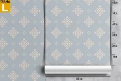 Blue damask vintage pattern wallpaper.