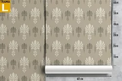 Damask wallpaper with vintage geometric decoration.