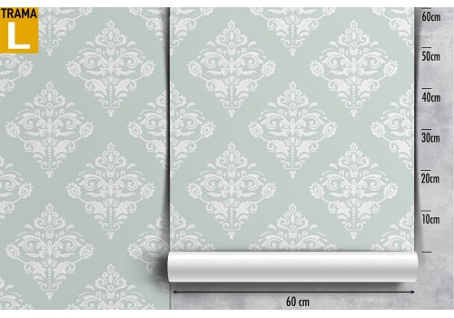 Vintage damask wallpaper blue pattern. 2