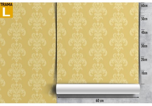 Vintage yellow damask wallpaper. 2