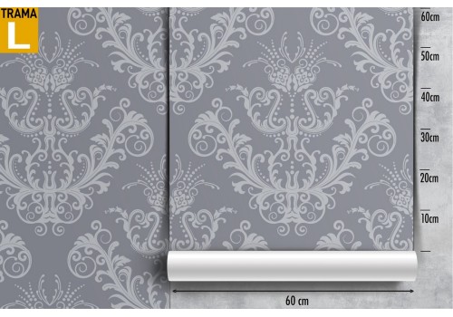 Vintage damask wallpaper gray pattern. 2