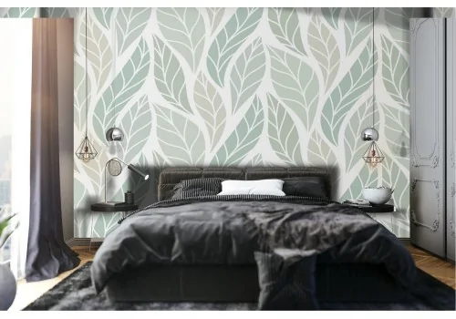 Wallpaper stylized leaves green nature