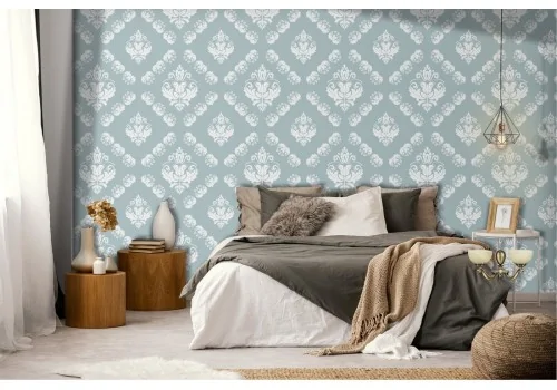 Damask vintage geometric wallpaper decoration.