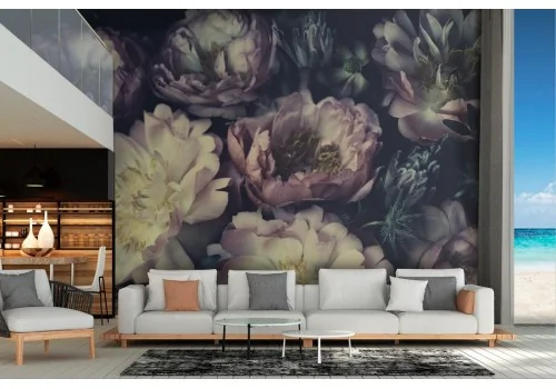 Carta da Parati fiori composizione natura vintage