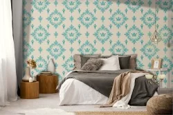 Vintage wallpaper with geometric pattern decoration.