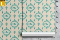 Vintage wallpaper with geometric pattern decoration.