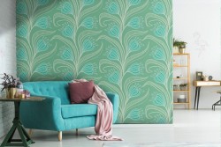 Carta da Parati fiori astratti natura design moderno.