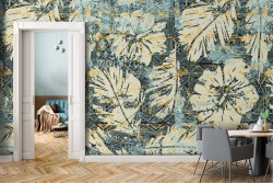 Carta da Parati fiori e foglie tropicali natura moderna.