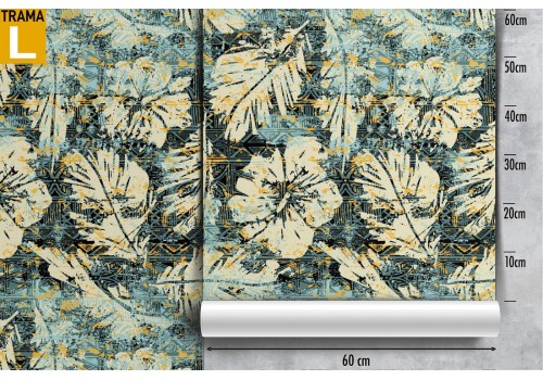 Carta da Parati fiori e foglie tropicali natura moderna. 2