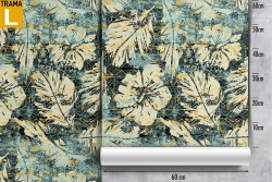 Carta da Parati fiori e foglie tropicali natura moderna.