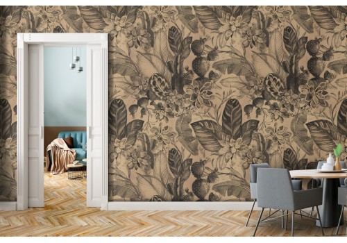 Vintage tropical leaves nature wallpaper.