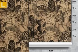 Carta da Parati foglie tropicali natura vintage.