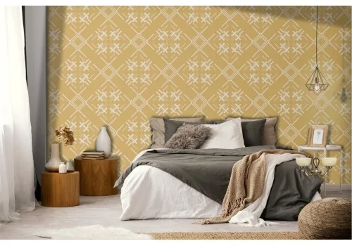 Damask wallpaper with vintage geometric decoration.570