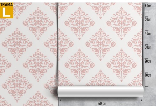 Pink damask wallpaper vintage decoration. 2