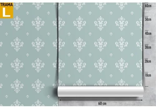 Carta da Parati damasco vintage azzurro pattern. 2