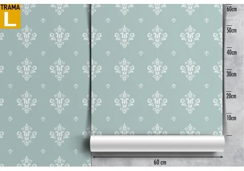Vintage damask wallpaper blue pattern. 2