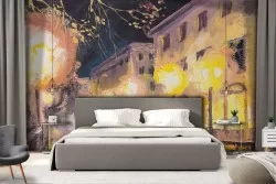 Carta da Parati Città Dipinti e Acquerelli