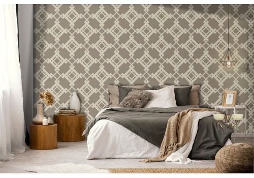 Damask vintage geometric wallpaper decoration.