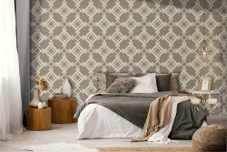 Damask vintage geometric wallpaper decoration.