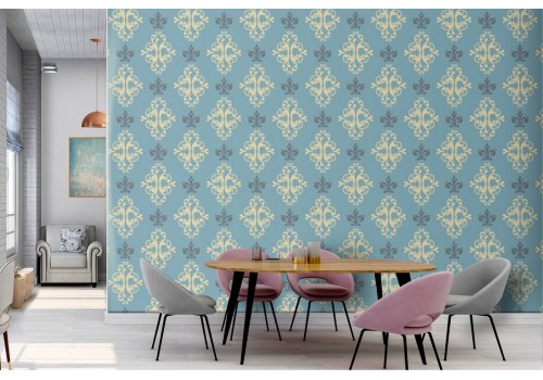 Damask vintage geometric wallpaper decoration.