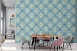 Damask vintage geometric wallpaper decoration.