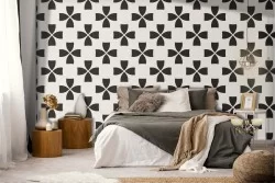 Damask vintage geometric wallpaper decoration.