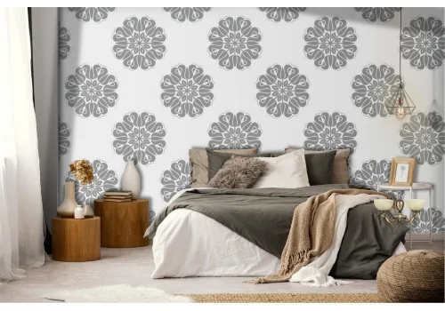 Geometric vintage gray wallpaper decoration.596