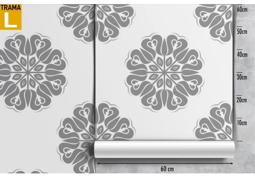 Carta da Parati decorazione geometrica vintage grigio. 2