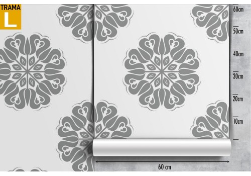 Vintage grey geometric wallpaper decoration. 2