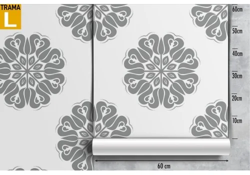 Vintage grey geometric wallpaper decoration. 2