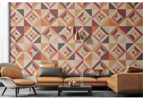 Vintage geometric pattern wallpaper decoration.