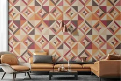 Vintage geometric pattern wallpaper decoration.