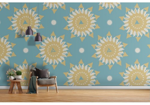 Vintage geometric pattern wallpaper decoration.