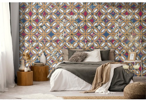 Vintage geometric wallpaper decoration.