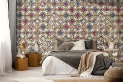 Vintage geometric wallpaper decoration.