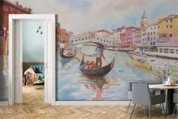 Carta da Parati Città Dipinti e Acquerelli