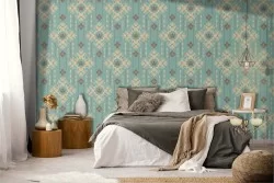 Damask pattern vintage wallpaper decoration.