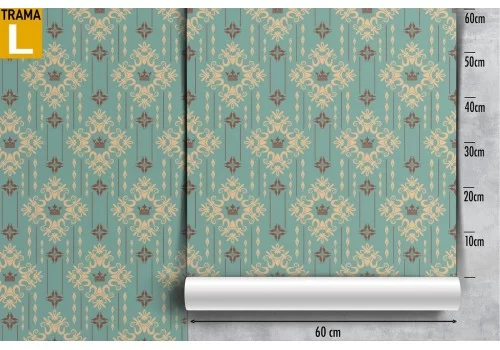 Carta da Parati decorazione vintage pattern damasco. 2