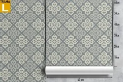 Vintage wallpaper with geometric pattern decoration.