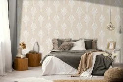 Vintage wallpaper with geometric pattern decoration.