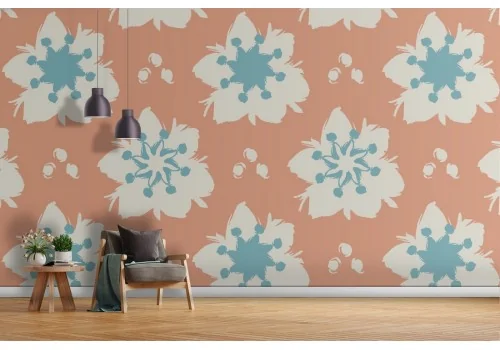 Carta da Parati fiori astratti natura design moderno.