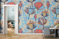 Abstract flowers nature modern design wallpaper.