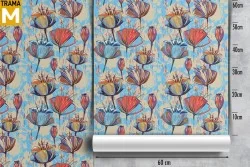 Carta da Parati Astratta Fiori Natura