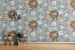 Abstract flowers nature modern design wallpaper.