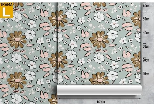 Carta da Parati fiori astratti natura design moderno. 2